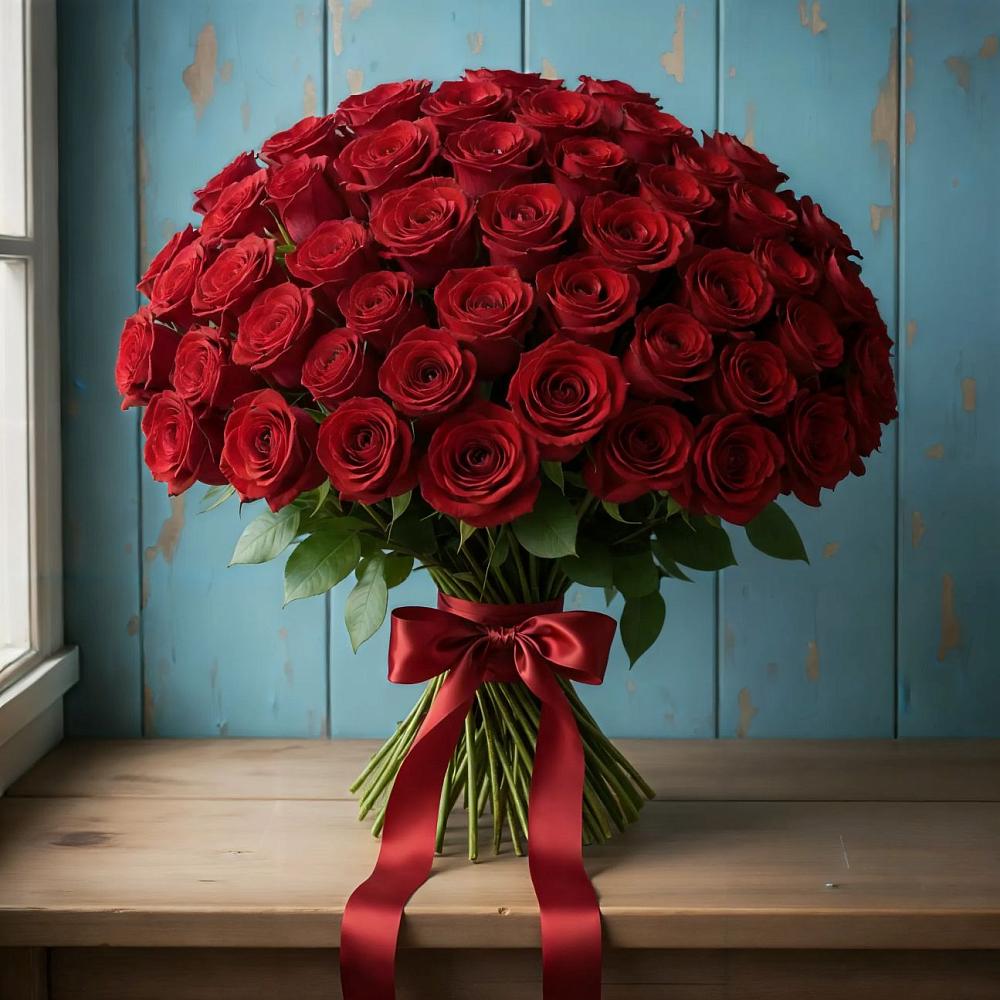 Букет Красные розы Блэк Меджик в Ершово