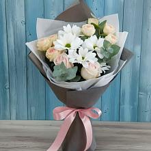 Букет цветов из:  Хризантемы и Розы #REPLACE_PRED# Ершово