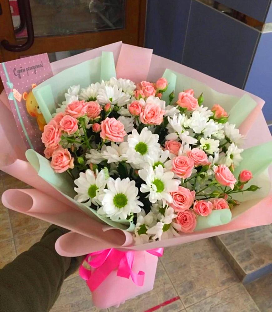 Букет цветов из: Розы и Хризантемы в Ершово