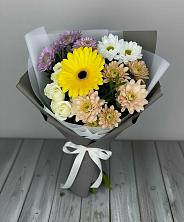 Букет цветов из:  Розы, Герберы и Хризантемы в Ершово