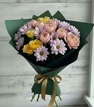 Букет цветов из:  Хризантемы и Розы #REPLACE_PRED# Ершово