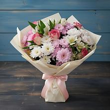 Букет цветов из:  Хризантемы, Альстромерии и Розы #REPLACE_PRED# Ершово