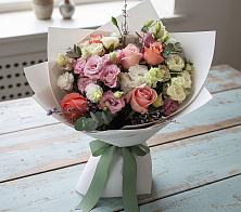 Букет цветов из:  Розы, Лизиантусы и Гвоздики #REPLACE_PRED# Ершово