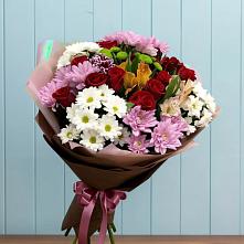 Букет цветов из:  Розы, Хризантемы и Альстромерии #REPLACE_PRED# Ершово