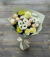 Букет цветов из:  Альстромерии, Розы и Хризантемы в Ершово