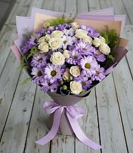 Букет цветов из:  Хризантемы и Розы в Ершово